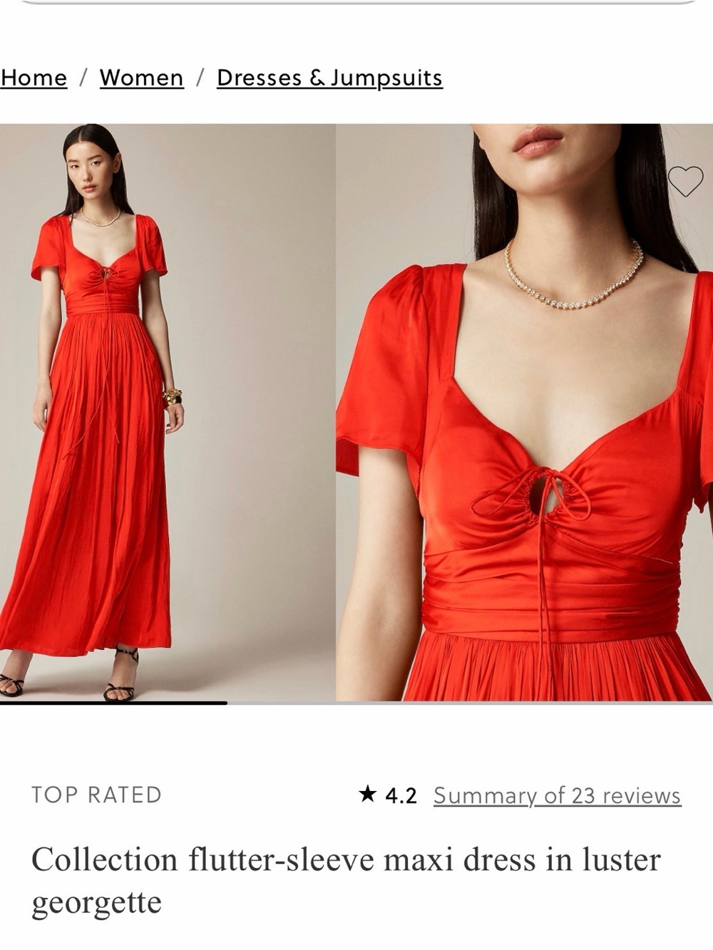 Collection B Scarlet Tie-Front Flutter-Sleeve Maxi Dress